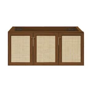 Classe 48 in. Wall-Mounted Bath Vanity Cabinet Without Top in Brown Oak