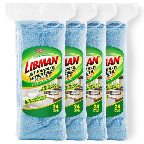 Libman 14 in. x 14 in. All-Purpose Microfiber Cloth Towels (96-Pack)