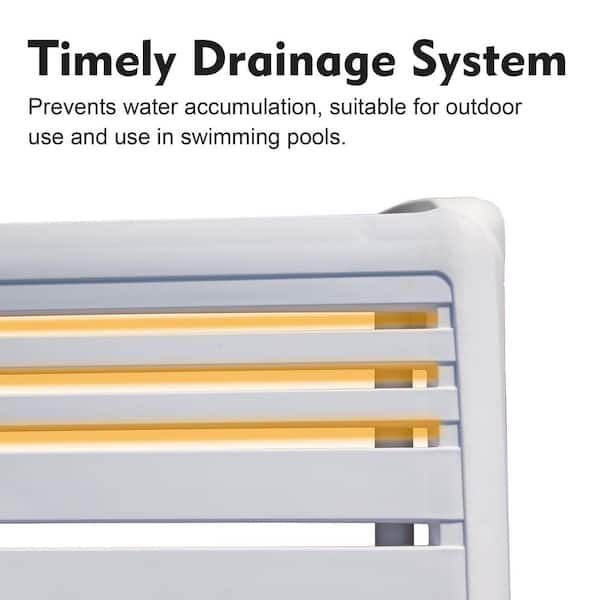 Adjustable Backrest Outdoor Chaise Lounge in White