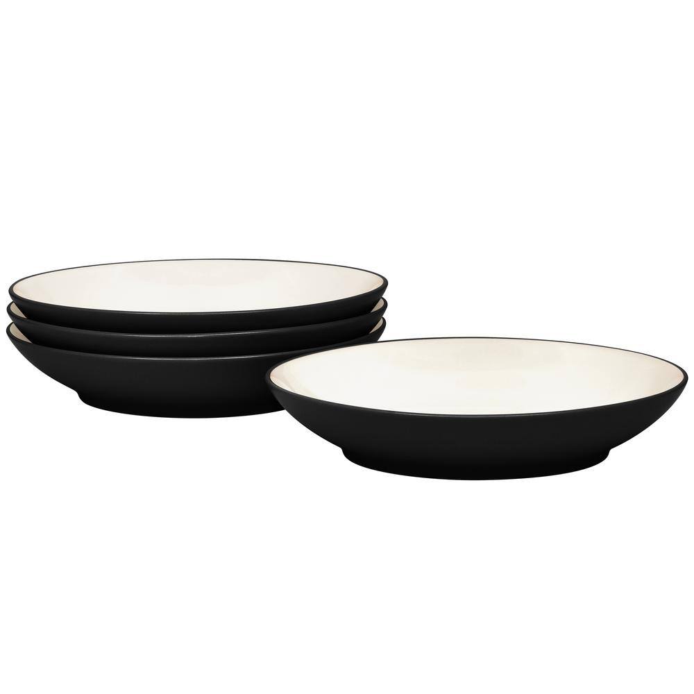 Noritake Colorwave Graphite 9 in., 35 fl.oz (Black) Stoneware Pasta Bowls, (Set of 4) - The Home Depot