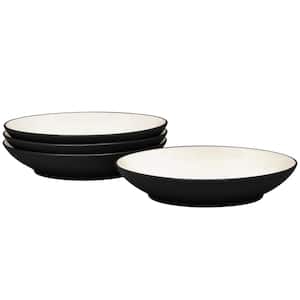 Colorwave Graphite 9 in., 35 fl.oz (Black) Stoneware Coupe Pasta Bowls, (Set of 4)
