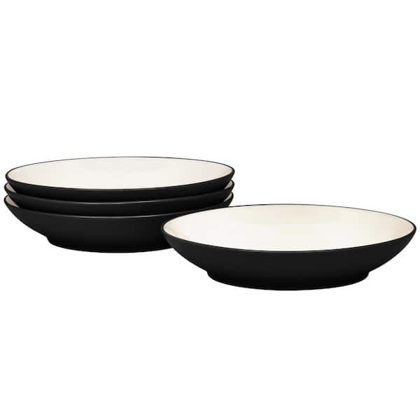 Noritake Colorwave Graphite 9 in., 35 fl.oz (Black) Stoneware Coupe Pasta Bowls, (Set of 4)
