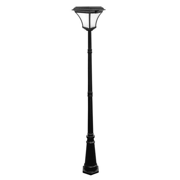 NATURE POWER Kona 88 in. 29-Light Black Outdoor Solar Powered Lamp Post with Warm White LEDs