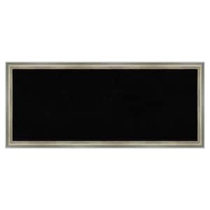 Salon Scoop Silver Wood Framed Black Corkboard 32 in. x 14 in. Bulletin Board Memo Board