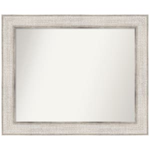 Trellis Silver 34 in. x 28 in. Non-Beveled Classic Rectangle Wood Framed Wall Mirror in Silver