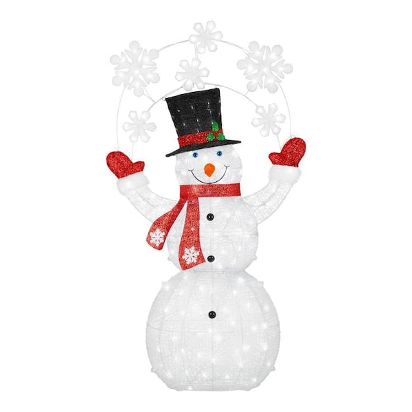 6 ft. Icicle Shimmer LED Juggling  Snowman Holiday Yard Decoration Y29