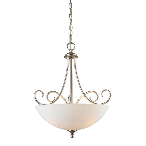 Titan Lighting Chatham 3-Light Brushed Nickel Large Ceiling Pendant