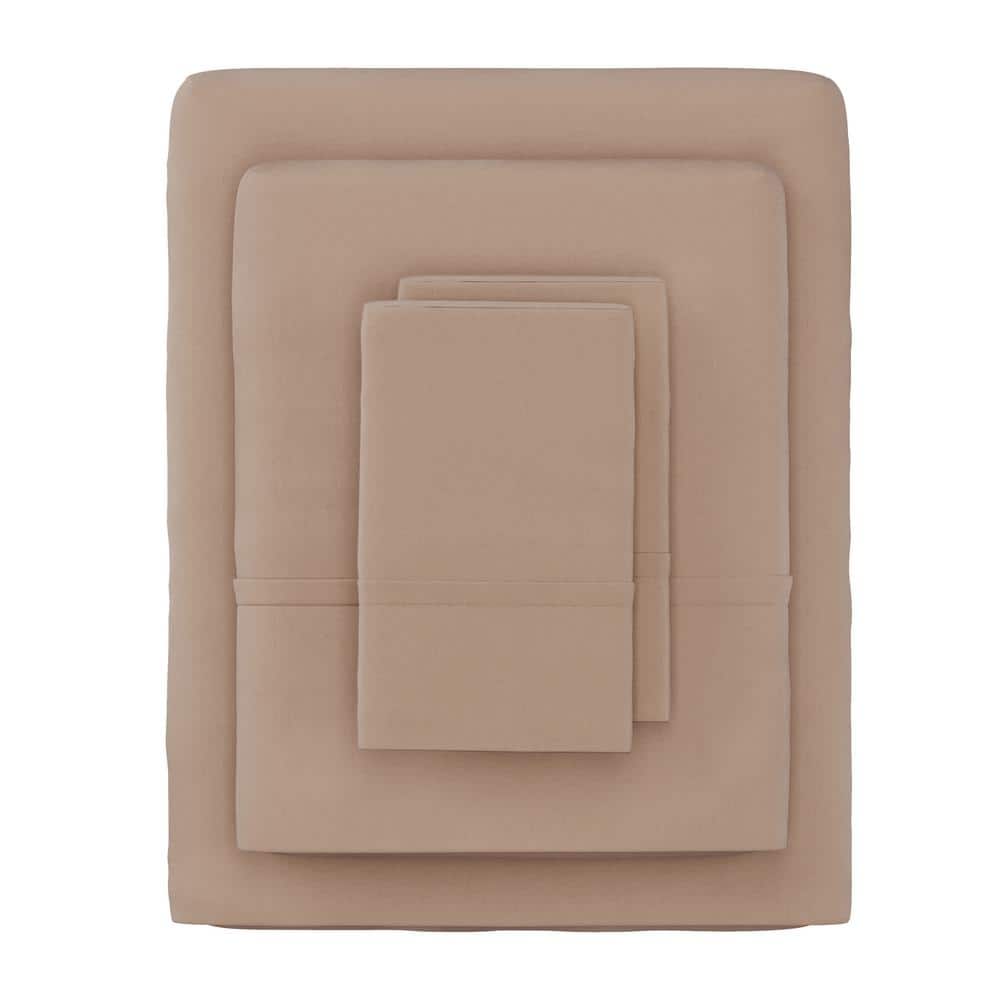 UPC 886511205413 product image for 4-Piece Taupe Solid 75 Thread Count Polyester Full Sheet Set | upcitemdb.com