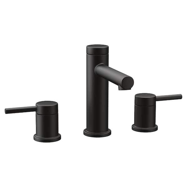 Align 8 in. Widespread 2-Handle Bathroom Faucet Trim Kit in Matte Black, Valve Included