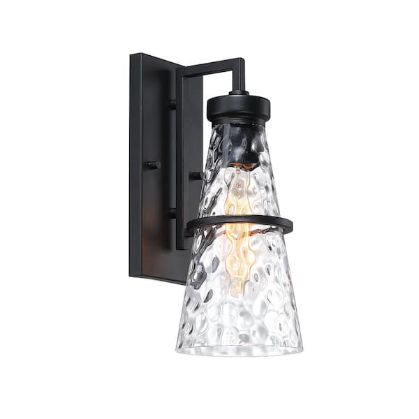 Designers Fountain Field Daisy Lane Black 1-Light Outdoor Line Voltage Hardwired Porch Light Wall Sconce with No Bulbs Included