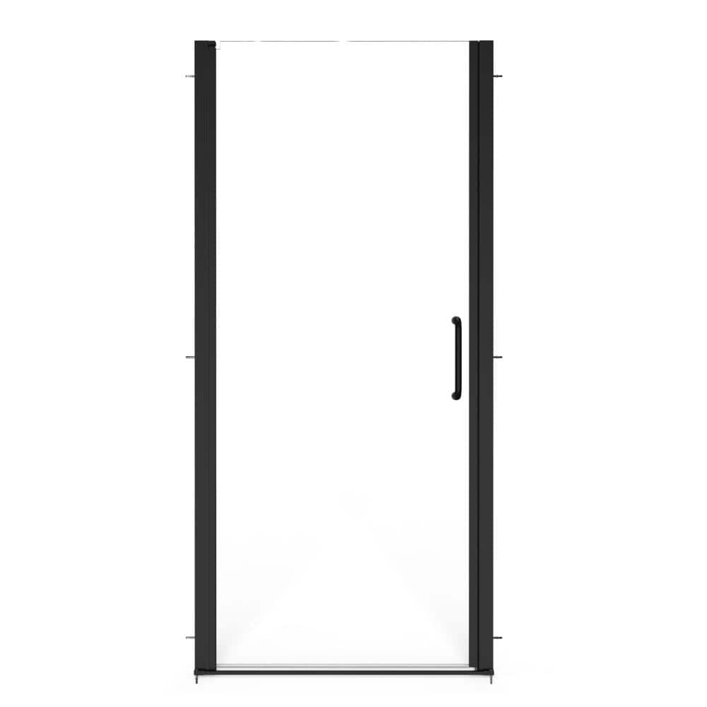 "32"" to 34"" W x 72"" H Semi-Frameless Reversible Single Pivot Shower Door with Clear Glass, Matte Black" price history on PriceWatchPro