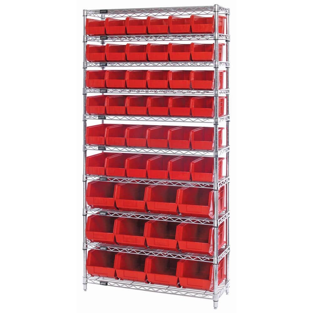 Quantum WR8-239CL Wire Shelving System with 8 Shelves, 12 x 36 x 74