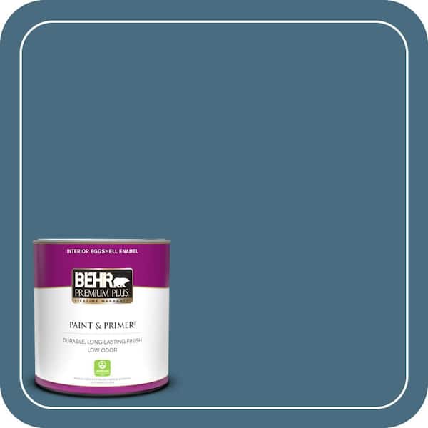 BEHR PREMIUM PLUS 1 qt. #550F-6 Regatta Bay Eggshell Enamel Low Odor Interior Paint & Primer
