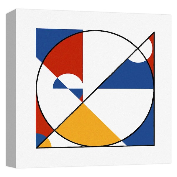 PTM Images ''Mondrian Circle VI'' Canvas Abstract Wall Art 15 in. x 15 in.