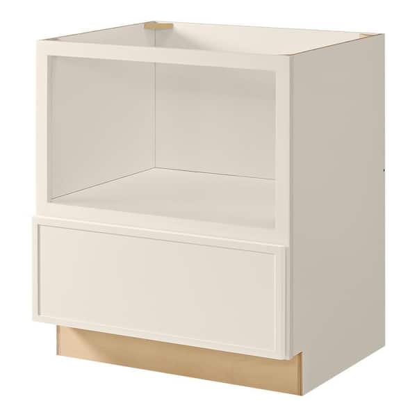 Leyton 30 in. W x 24 in. D x 34.5 in. H Ready to Assemble Plywood Slim Shaker Microwave Base Cabinet in Antique White