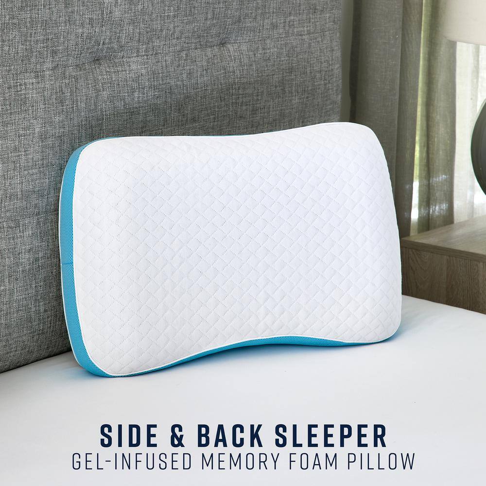Ultra Firm Gel-Infused Memory Foam Back Sleeper Pillow
