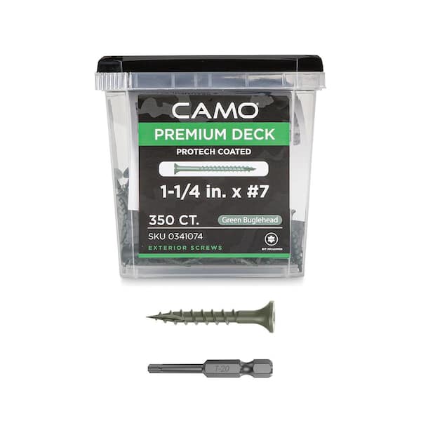 CAMO 1-1/4 in. #7 Green Star Drive Exterior Bugle Head Wood Deck Screws (350-Count)