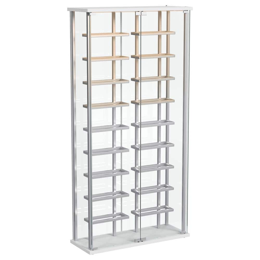 Montara Chrome Tempered Glass Lighted Curio Cabinet