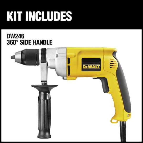 DEWALT 7.8 Amp 1/2 in. 0-600 RPM Variable Speed Reversing Drill with Keyless  Chuck DW246 The Home Depot