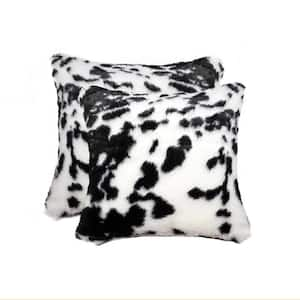 Luxe Faux Fur 676685041258 12 x 20 in. Belton Sheepskin Pillow - Denton Zebra Black & White - Pack of 2