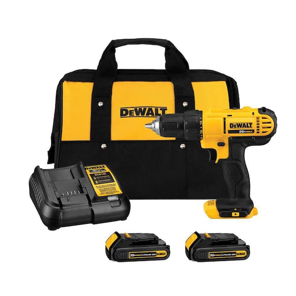 20V MAX Cordless 1/2 in. Drill/Driver, (2) 20V 1.3Ah Batteries, Charger and Bag