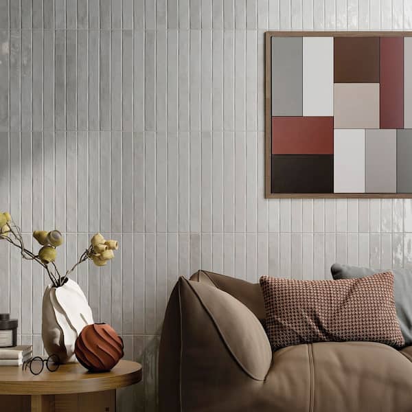 Maestro Oyster Polished Porcelain Subway Tile 2 in. x 18 in., Wall (8 sq. ft./Case)