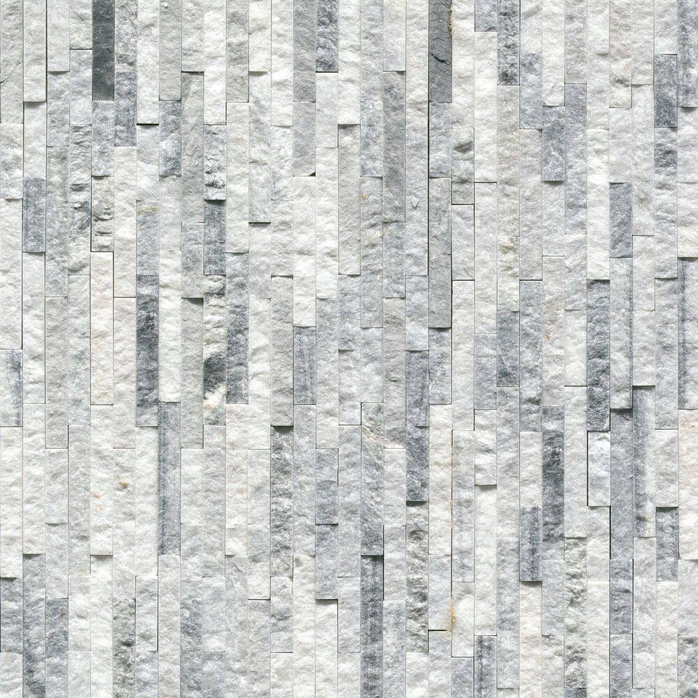 Alaska Gray Marble Splitface Mosaic Wall Tile