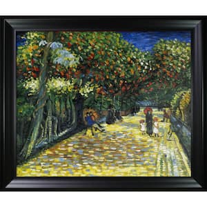 Avenue with Flowering Chestnut Trees at Arles by Vincent Van Gogh Black Matte Framed Abstract Art Print 25 in. x 29 in.