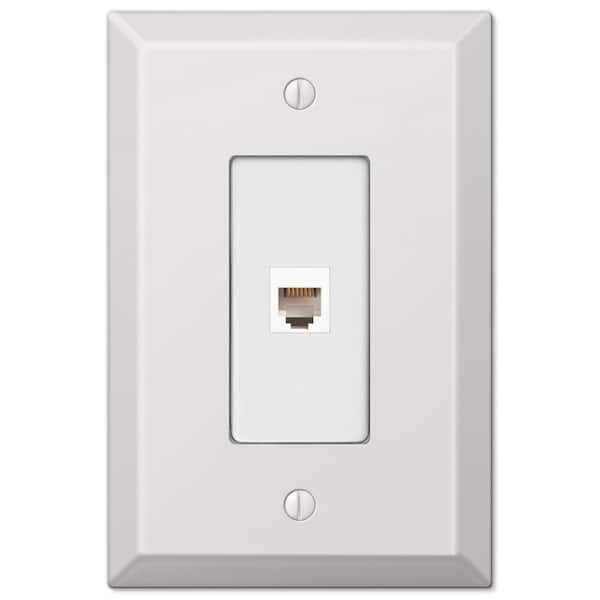 AMERELLE Oversized 1 Gang Phone Steel Wall Plate - White