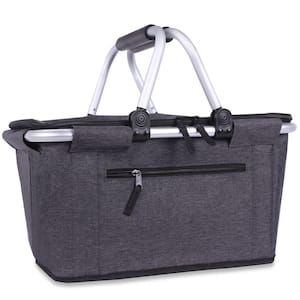 Wudkey Collapsible Polyester Picnic Basket with Lid and Handles