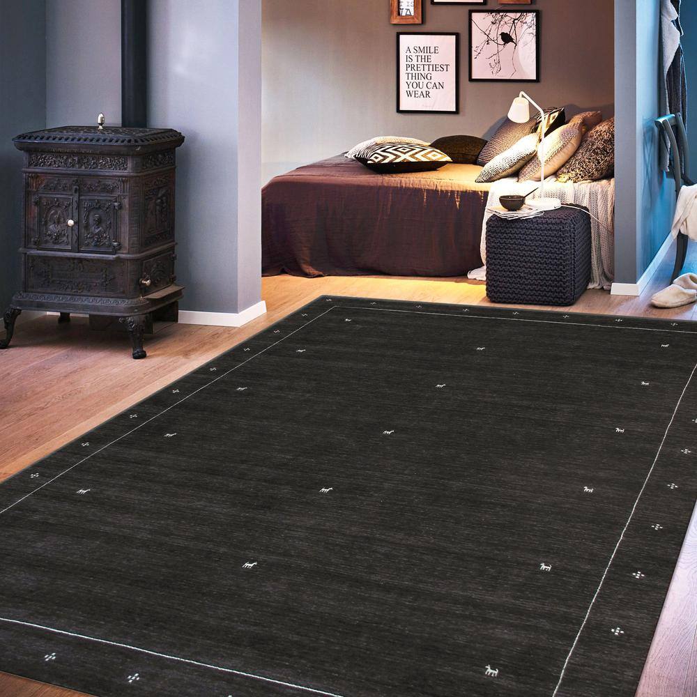 Elegant Gramercy 5' x 7' Hand-Loomed Gray Wool & Silk Area Rug