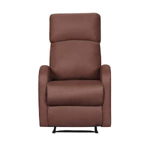 26 in. Width Big and Tall Brown Microfiber Club Recliner