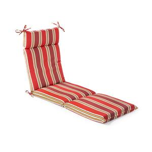 21.5 in. x 72 in. x 4 in. Chili Stripe Outdoor Chaise Lounge Cushion