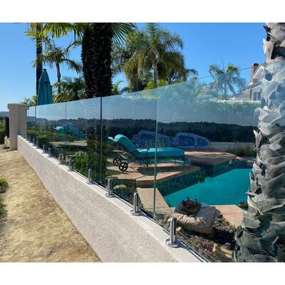 48 in. x 39.37 in. Tempered Laminated Hercules Glass Panel with Spigots