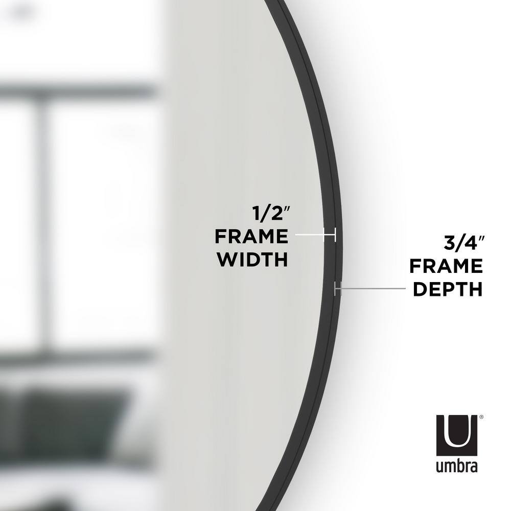 15'' Round Industrial Rubber-Trimmed Wood Wall Mirror