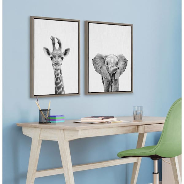 Custom Name Art Prints Personalized Elephant Giraffe Wall - Temu