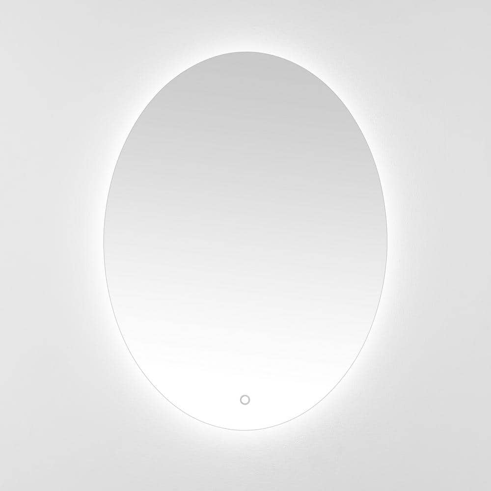 Nolan 24 in. W x 32 in. H Aluminum Oval Modern White LED Wall Mirror price history on PriceWatchPro