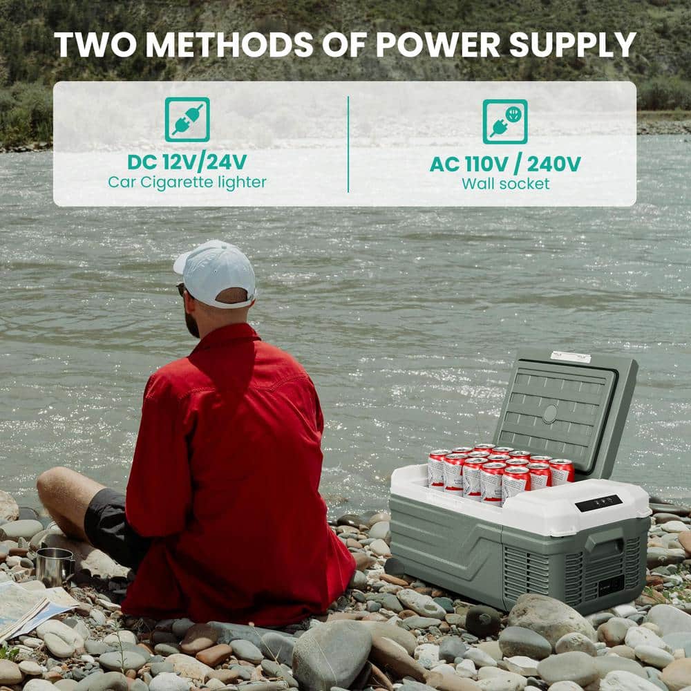Compact Green HDPE 16 Quart Portable RV Refrigerator