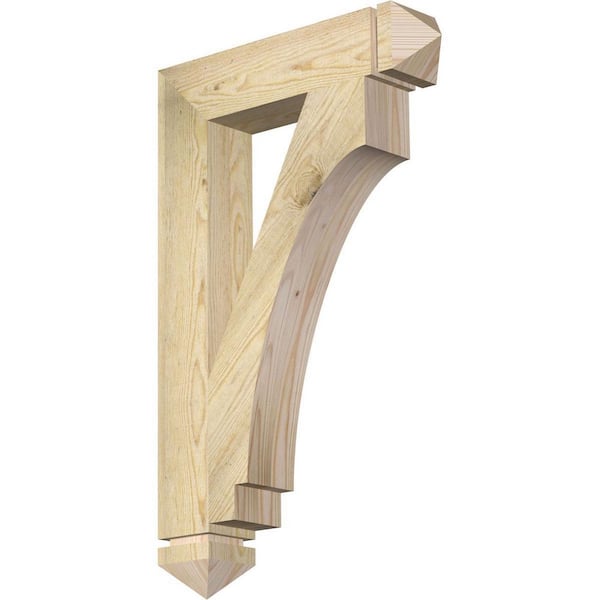 Ekena Millwork 4 in. x 32 in. x 20 in. Douglas Fir Imperial Arts and Crafts Rough Sawn Bracket