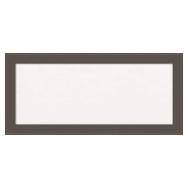 Amanti Art Brushed Pewter White Corkboard 34 in. x 16 in. Bulletin Board Memo Board