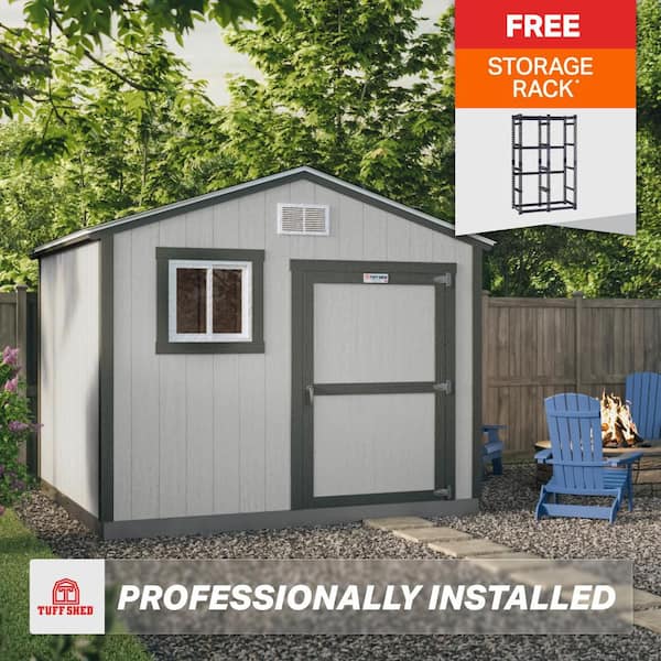 Professionally Installed Tahoe Portland 10 ft. x 10 ft. Wood Storage Shed with 7 ft. High Sidewall (100 sq. ft.)