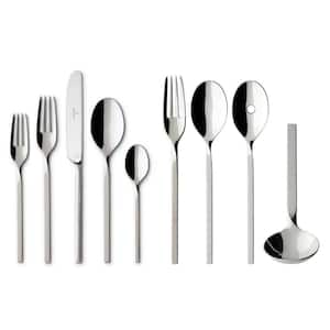 New Wave 64-Piece Stainless Steel Flatware Service for 12