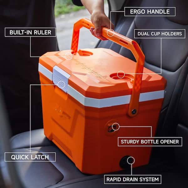 MOEPISY 20 qt. Orange Portable Cooler 0F1MTGRN8 - The Home Depot