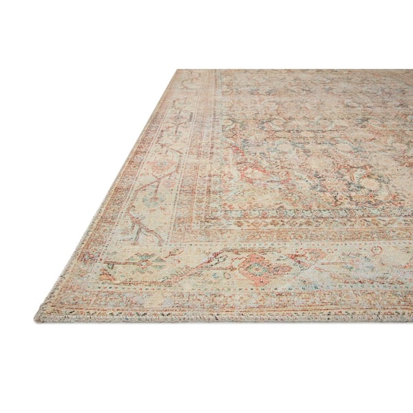 Adrian Natural/Apricot 7'-6" x 9'-6" Oriental Printed Polyester Pile Area Rug