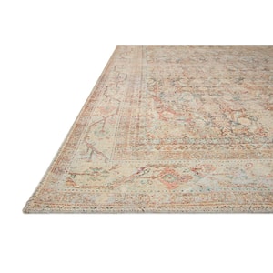Adrian Natural/Apricot 2'-6" x 7'-6" Oriental Printed Polyester Pile Runner Rug