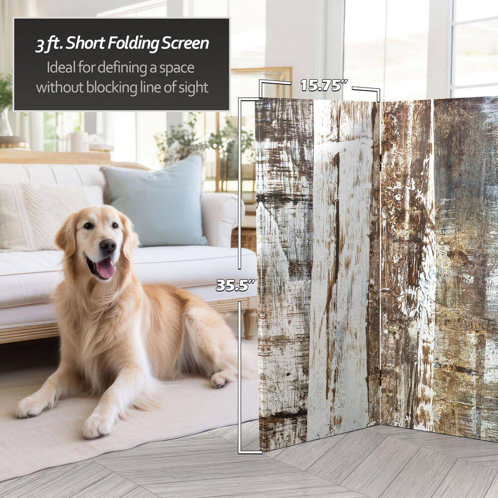 Winter Woods 6-Panel Printed Canvas Folding Screen