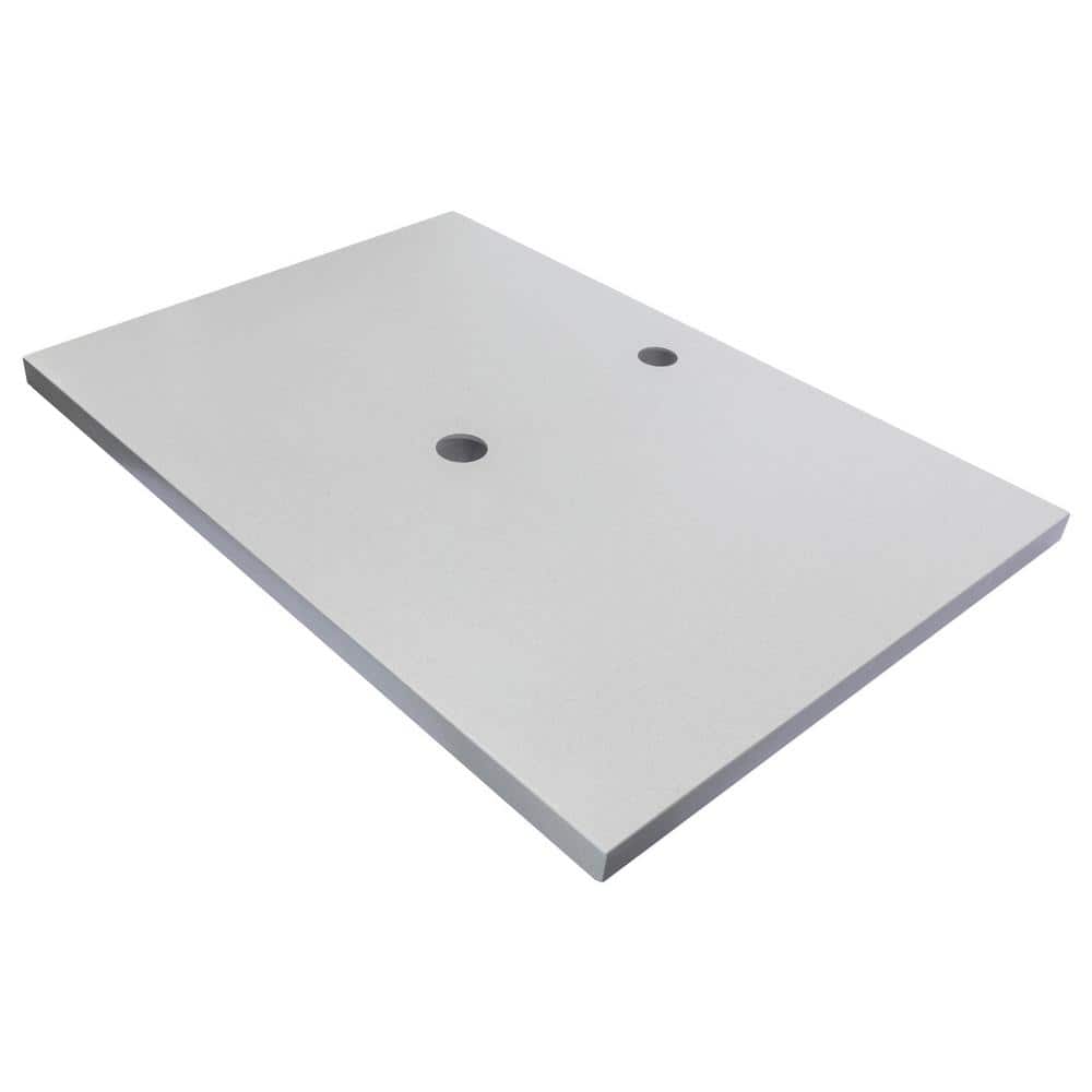 Light Gray Terrazzo Vanity Countertop for Vessel Sinks, 31"x22"