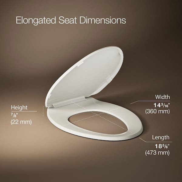 Brevia Elongated Quiet-Close Toilet Seat in Biscuit