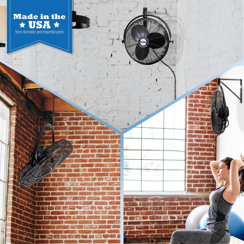 Air King 20-Inch Black Steel Wall Mounted Fan