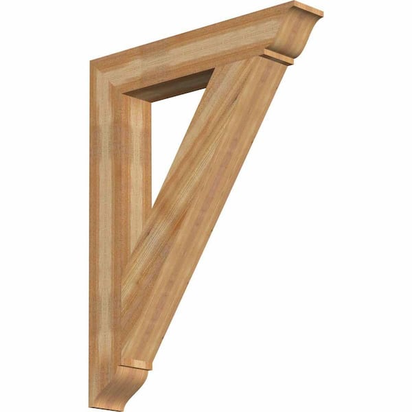 Ekena Millwork 6 in. x 48 in. x 36 in. Western Red Cedar Traditional Rough Sawn Bracket